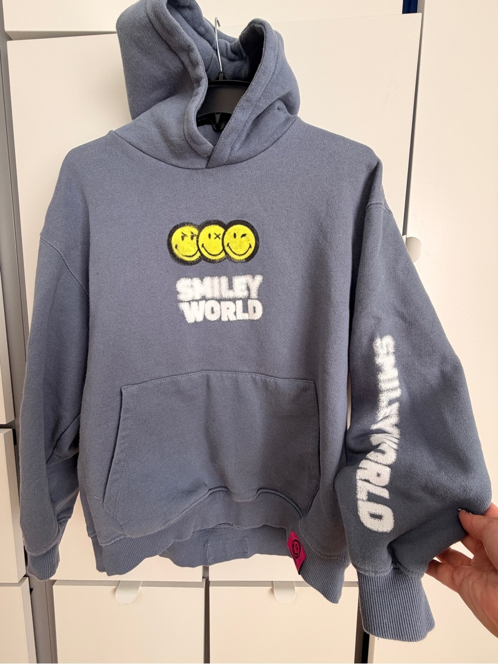 ZARA - Smiley World Blue Hoodie with Yellow Smiley Logo